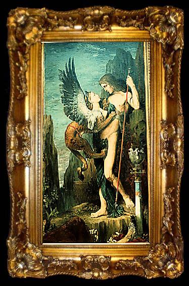 framed  Gustave Moreau Oedipus and the Sphinx, ta009-2